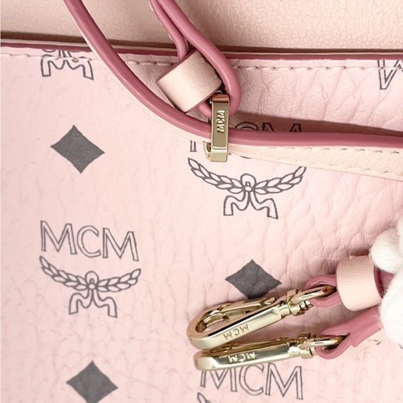 MCM New With Tags Powder Pink Logo Flat Pouch/ Clutch Crossbody Purse